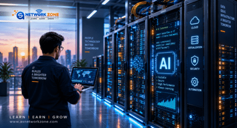 AI infrastructure and modern datacenter with ASNETworkZONE branding
