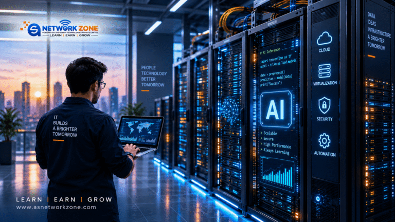 AI infrastructure and modern datacenter with ASNETworkZONE branding